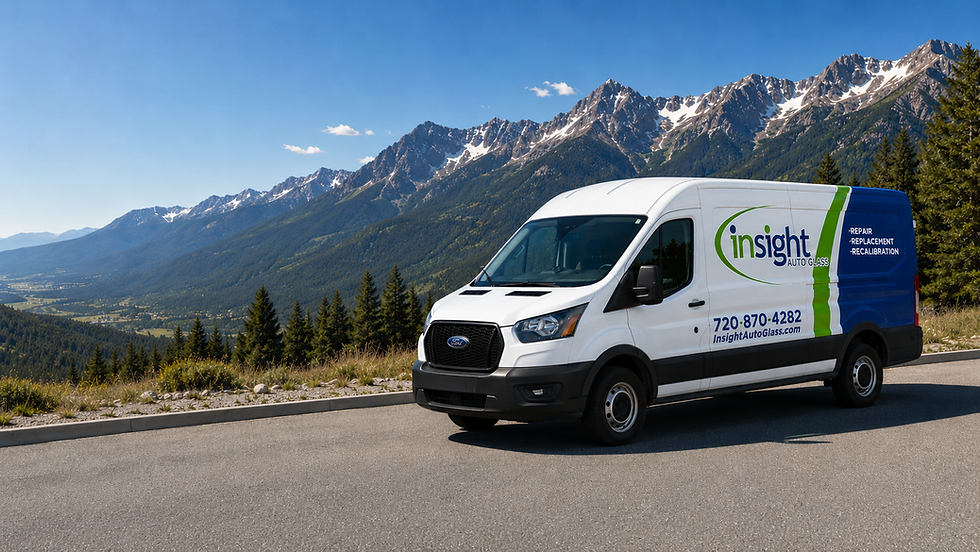 Insight Auto Glass mobile service van in Colorado mountain setting