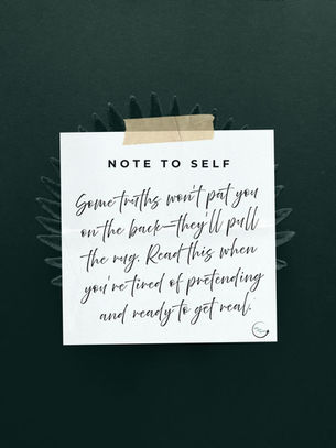 Minimalist blog cover featuring the handwritten phrase “Note to Self,” introducing a reflective post on turning 50, grounding in Month Six, and preparing for a purposeful pivot into the second half of the year.