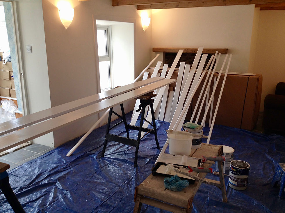 During works painting timber stone cottage Cubert