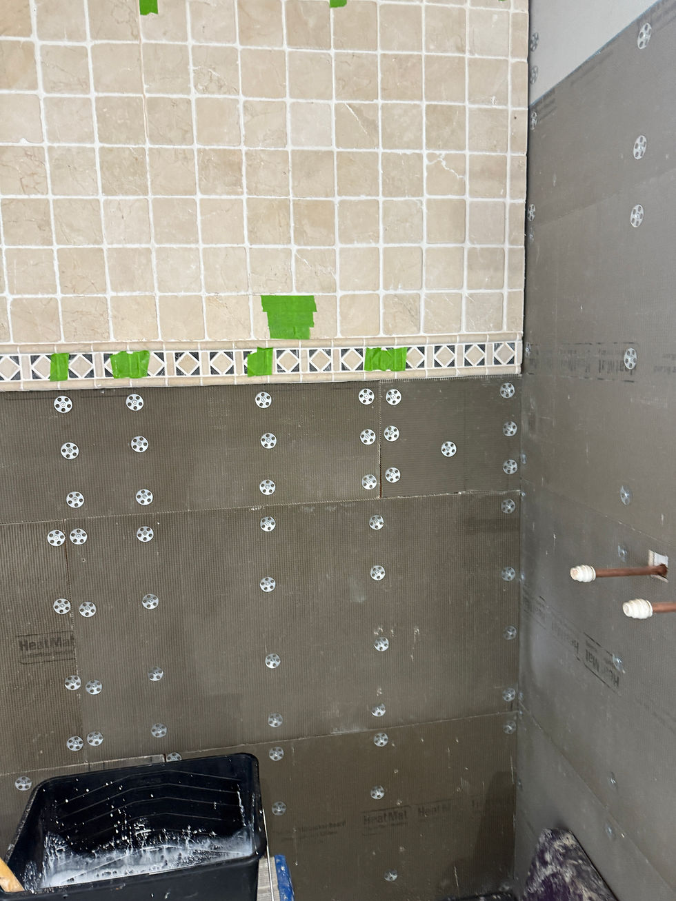 During works tile backer board installation bathroom Newquay