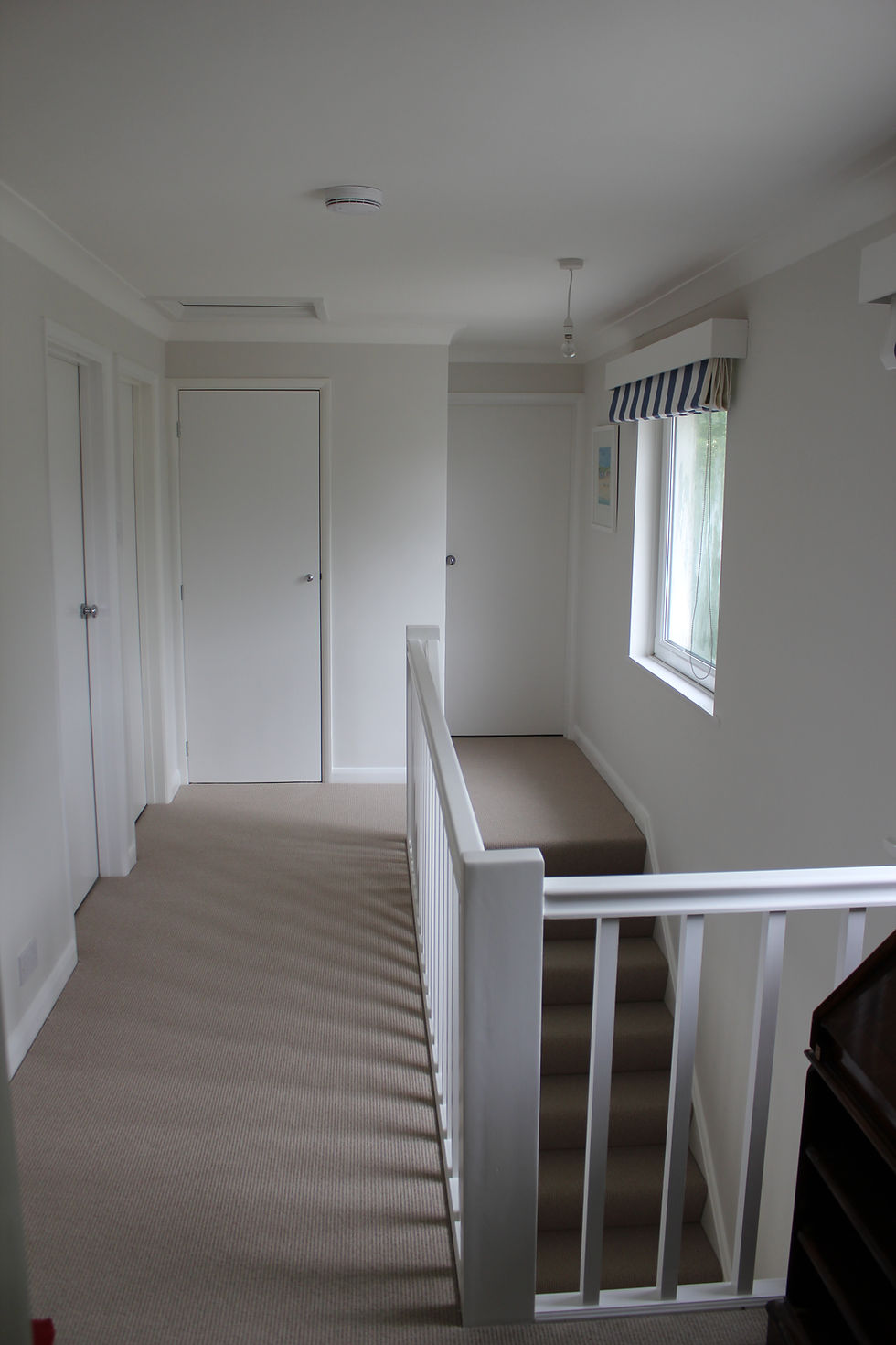 Painted hallway and bannisters house renovation Flushing Falmouth