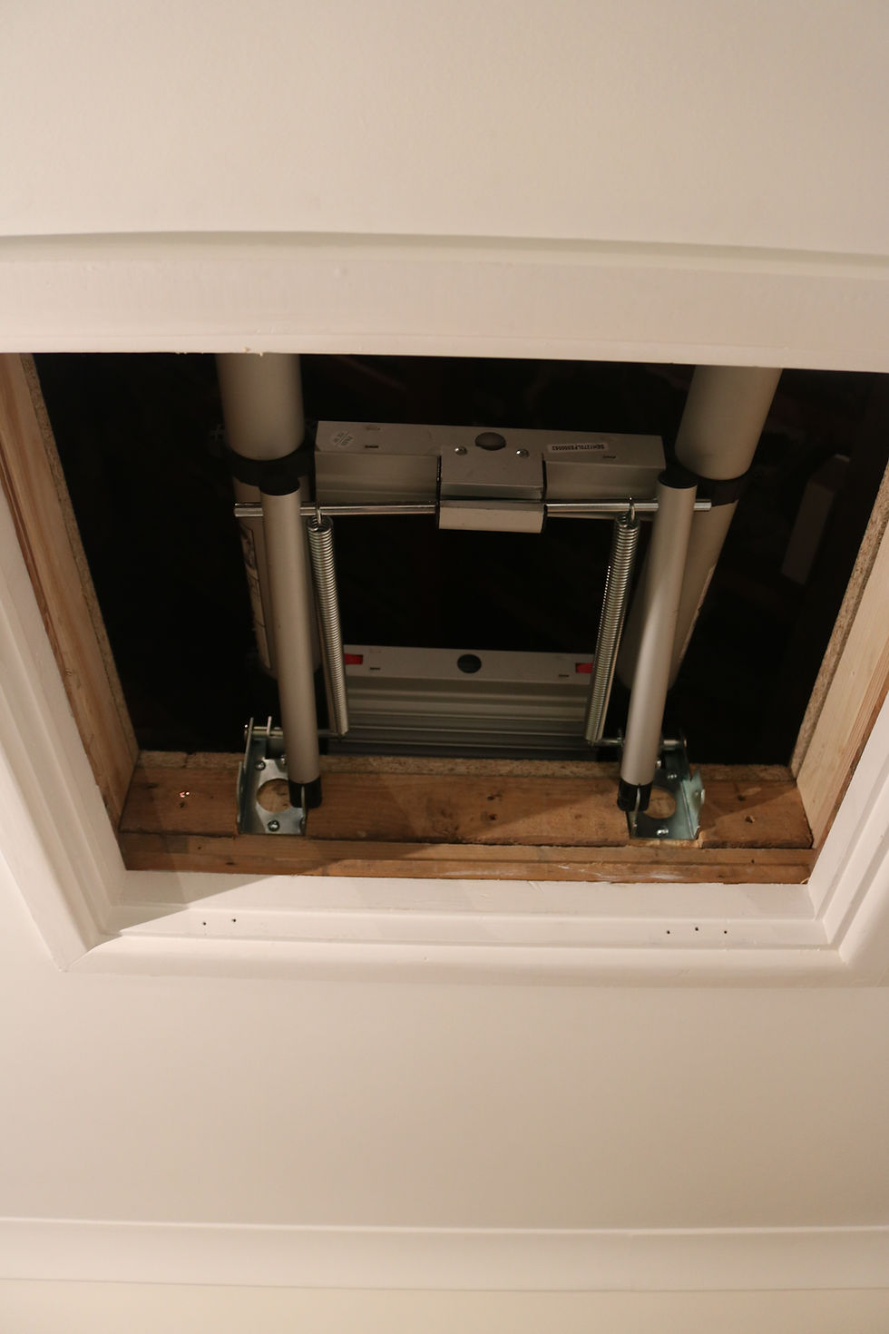 New loft hatch with telescopic ladder construction cottage Little Petherick