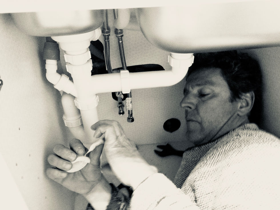 Fitting kitchen sink cottage renovation works Cubert Cornwall