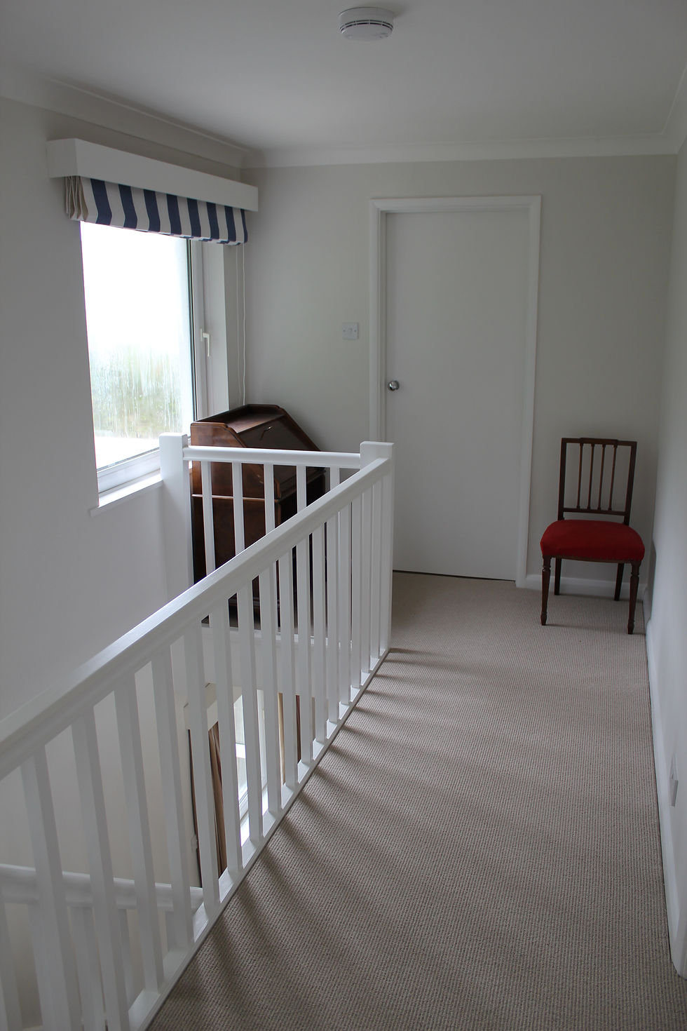 Landing with new bannister house renovation Flushing