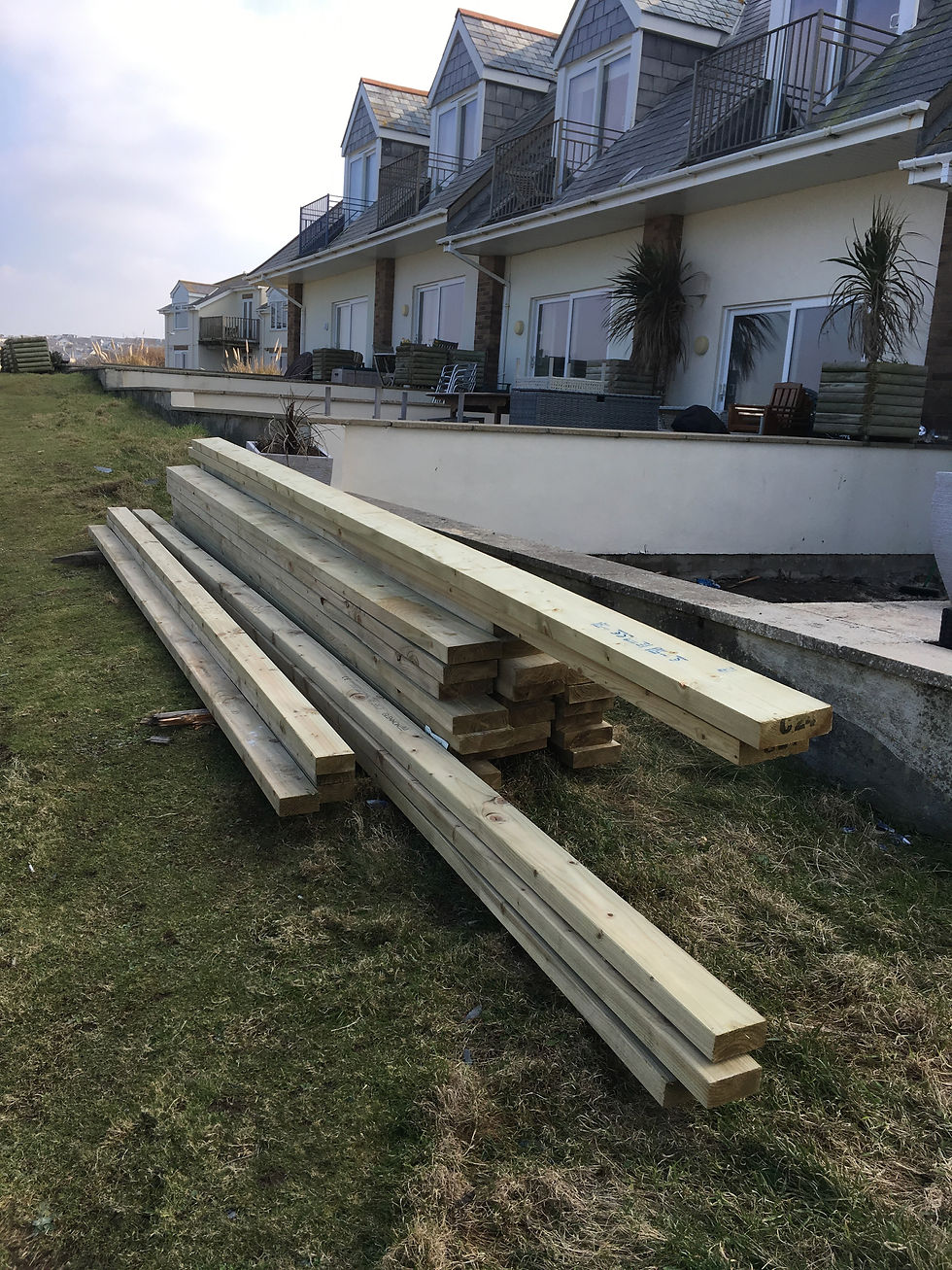 During deck building Porth Beach Newquay