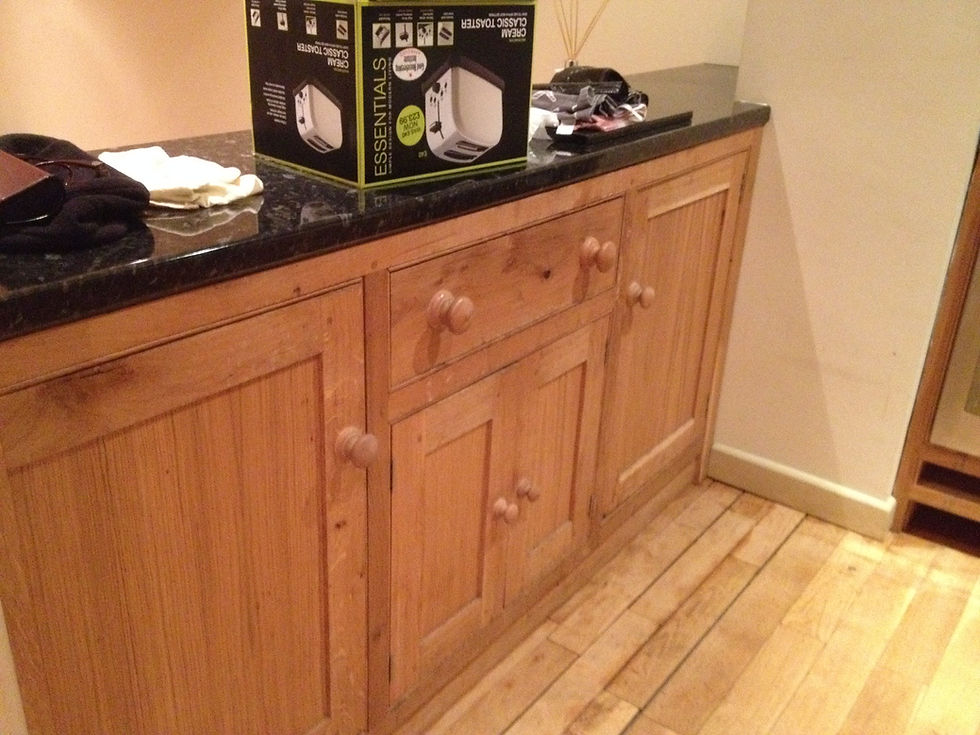 Before works oak kitchen with wooden floor holiday let Porth Beach