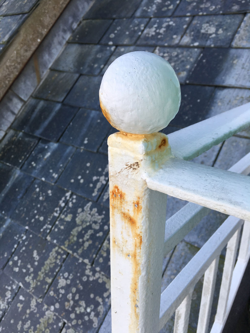 Balustrade before painting works Porth Newquay