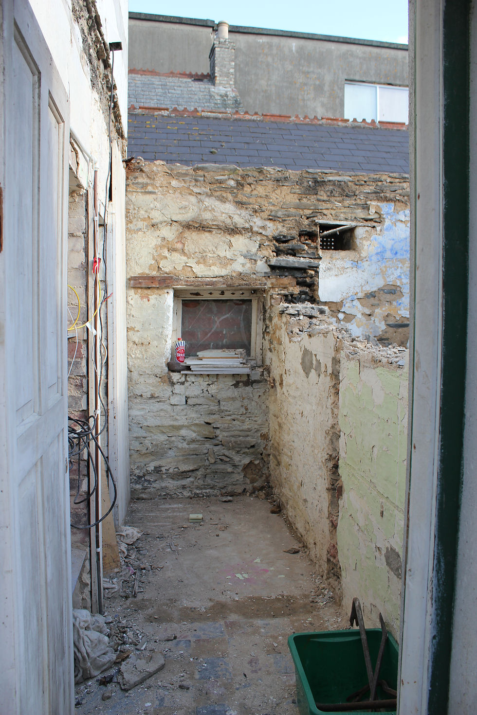 Rebuilding walls during commercial building project Newquay