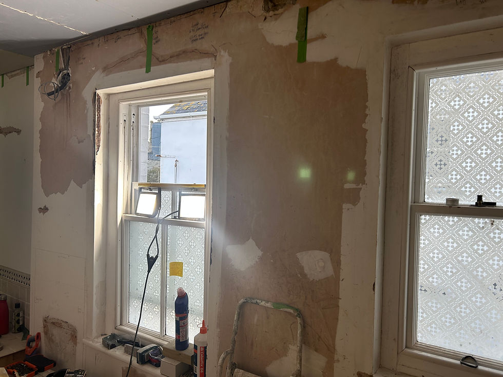 During works wall preparation bathroom Newquay