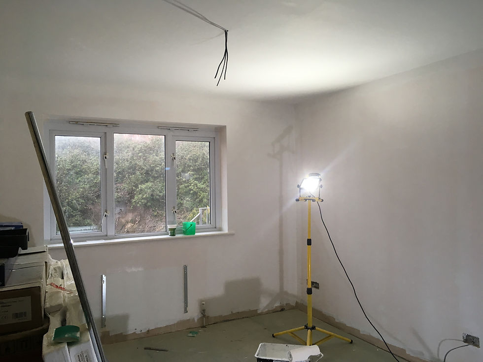 During renovation kitchen fitting apartment Newquay