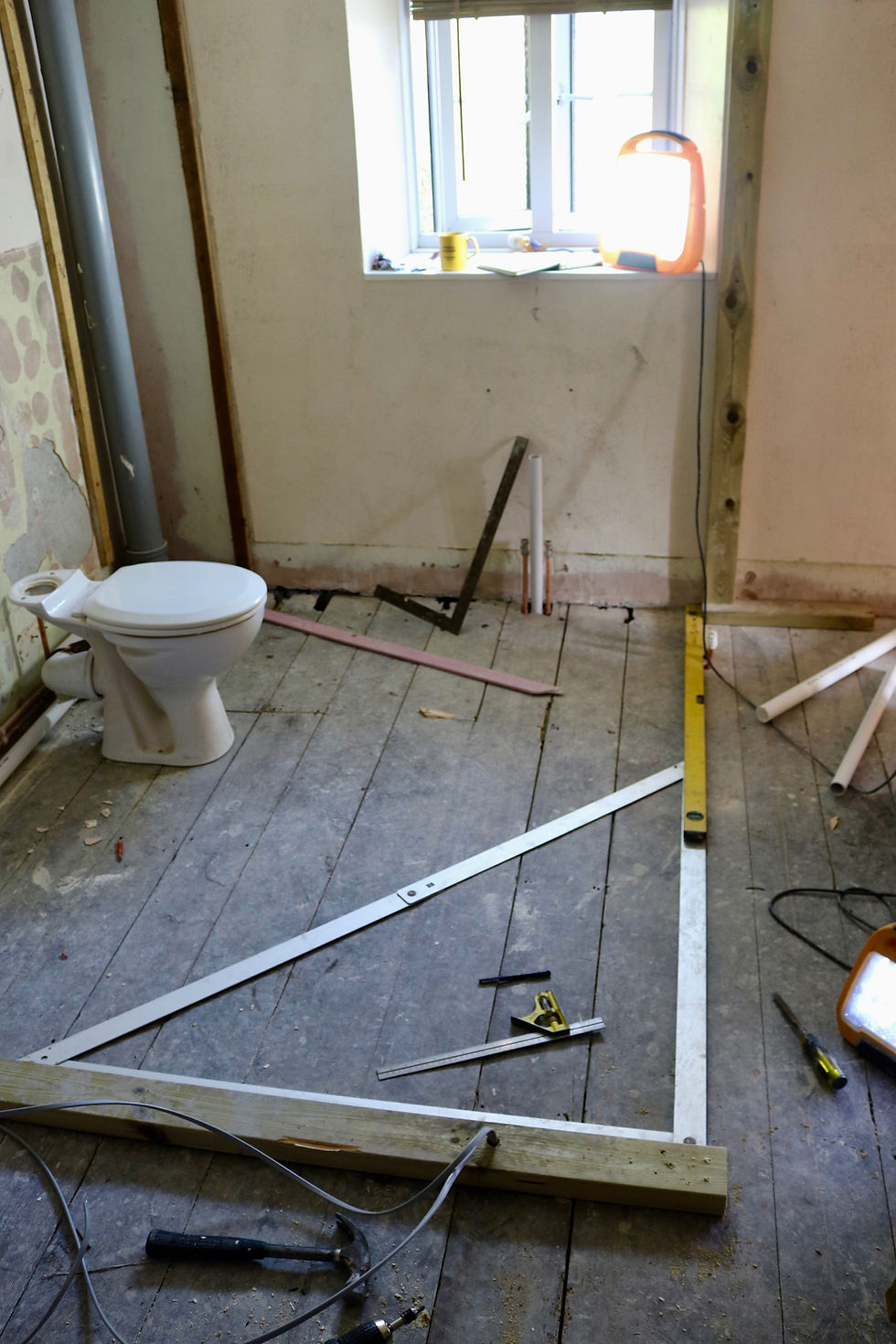 During renovation toilet installation cottage conversion Little Petherick