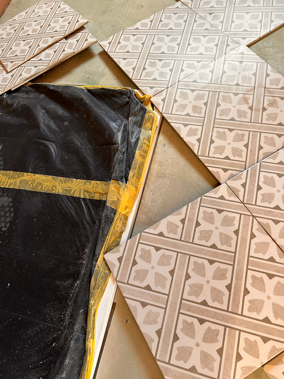 During works tile selection bungalow Newquay Cornwall