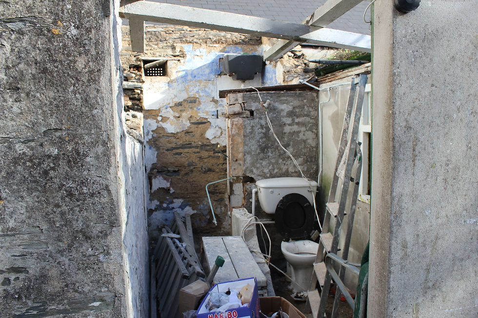 Storage space being cleared shop refit Newquay
