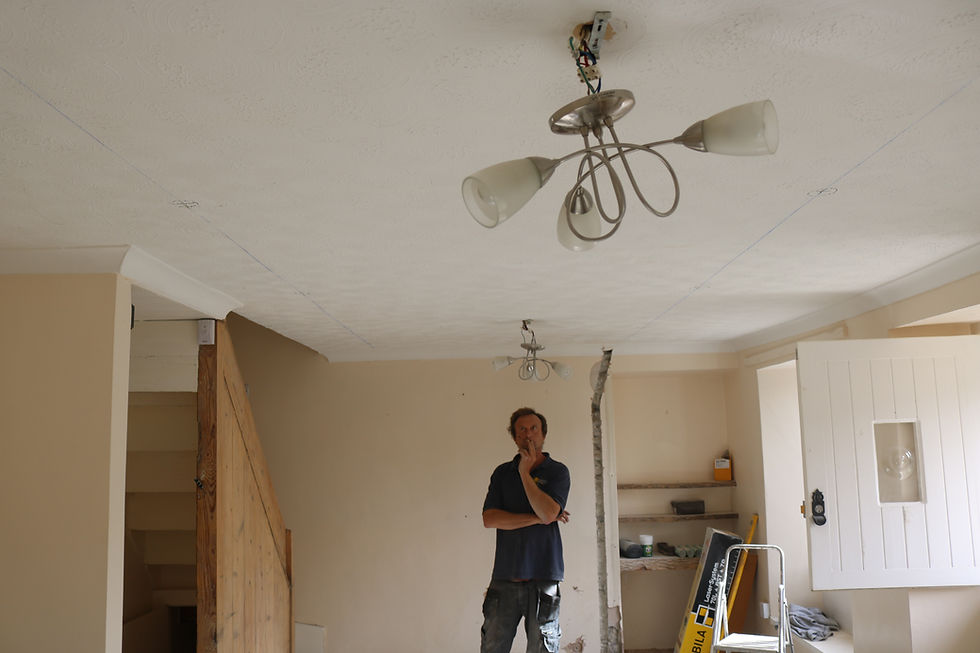 During renovation plastering walls cottage conversion Little Petherick