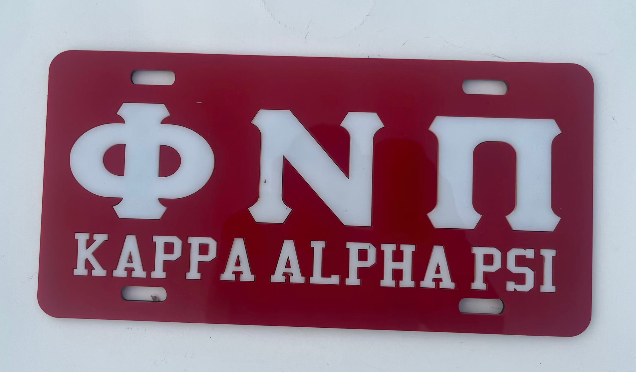 PNP Kappa Alpha Psi Tag- Red Background Mirror Letters