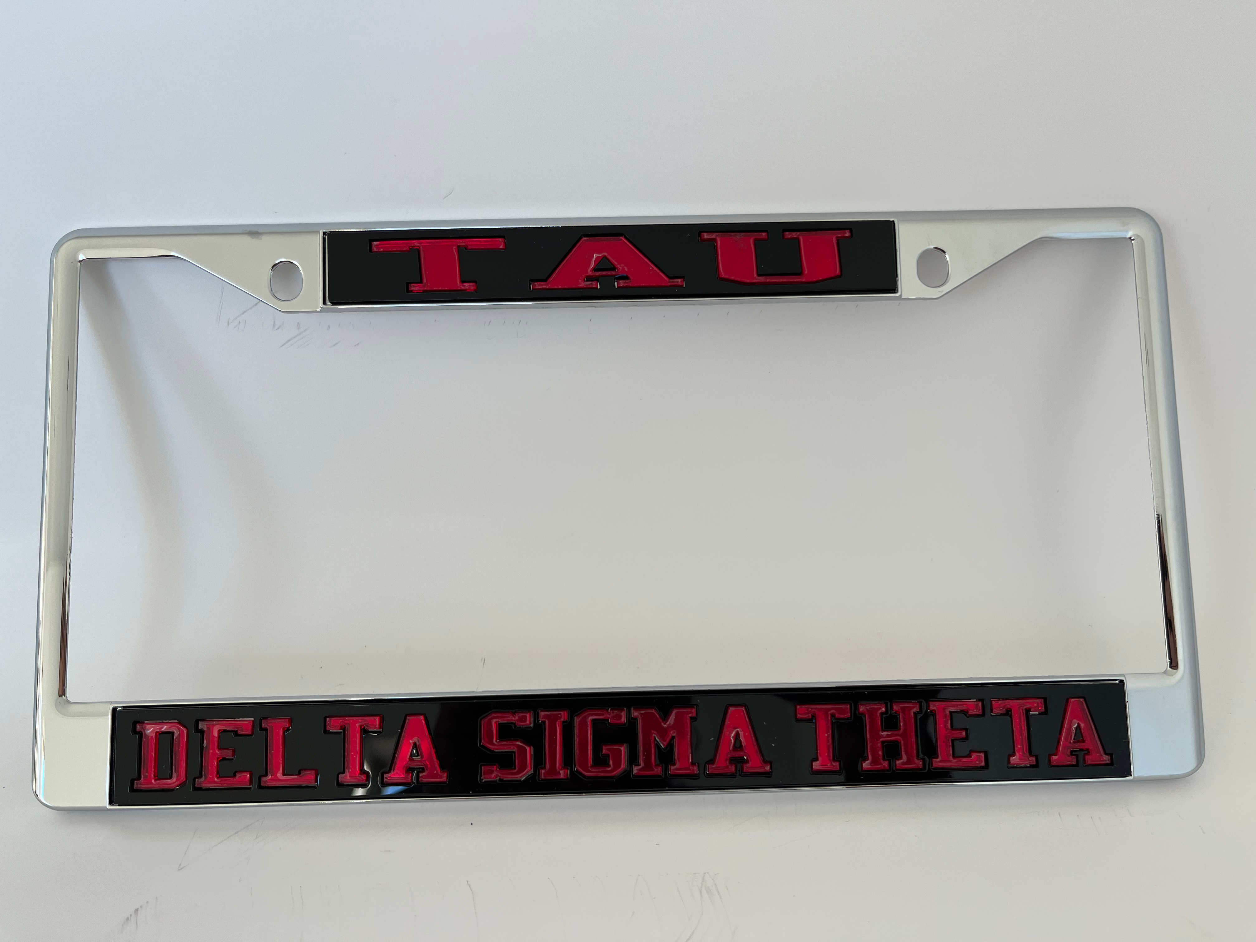 Tau Delta Sigma Theta Frame- Blk Background Red Letters