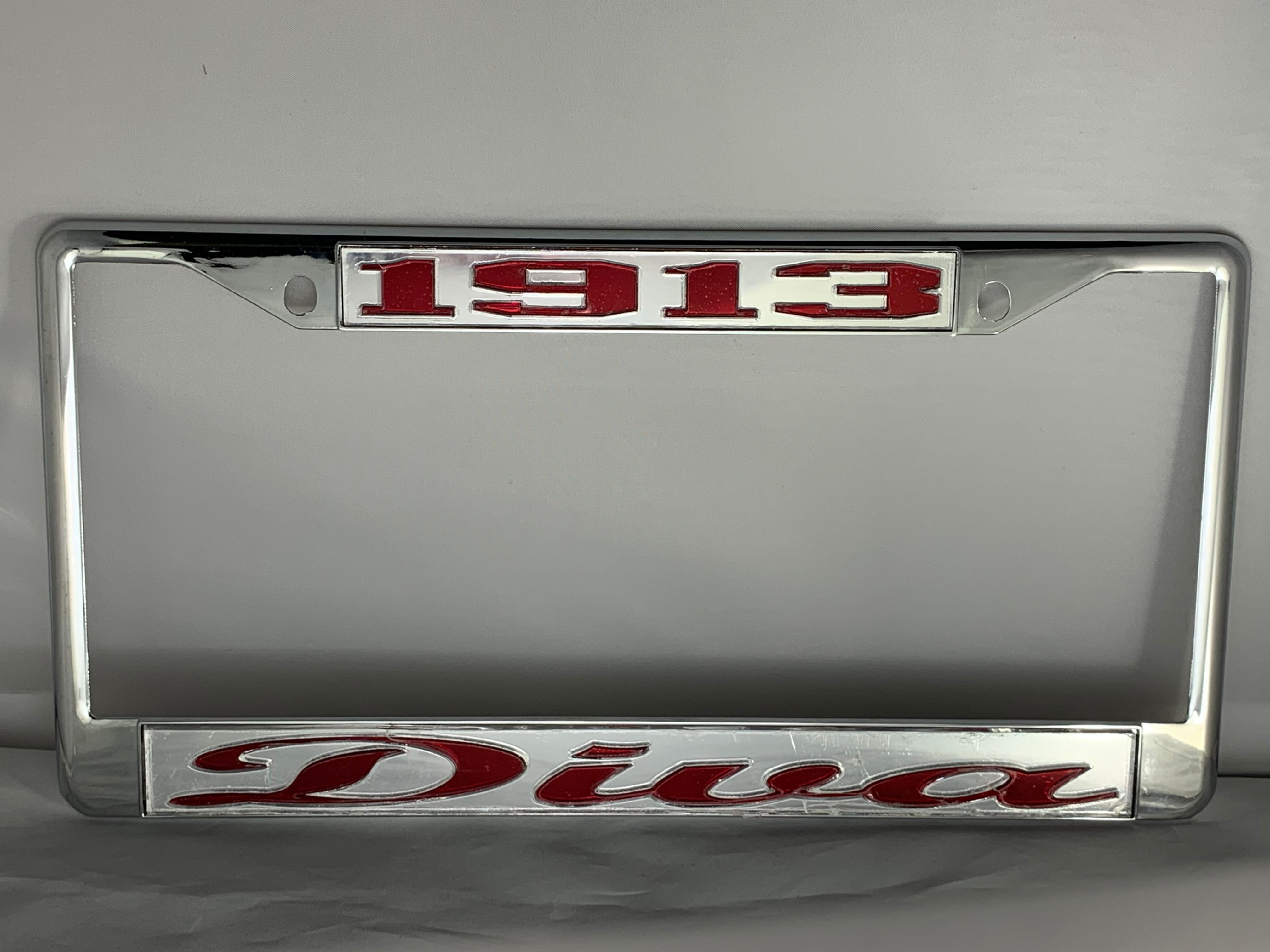 1913 Delta Sigma Theta- DIVA License Frame Mirror Background Red Letters