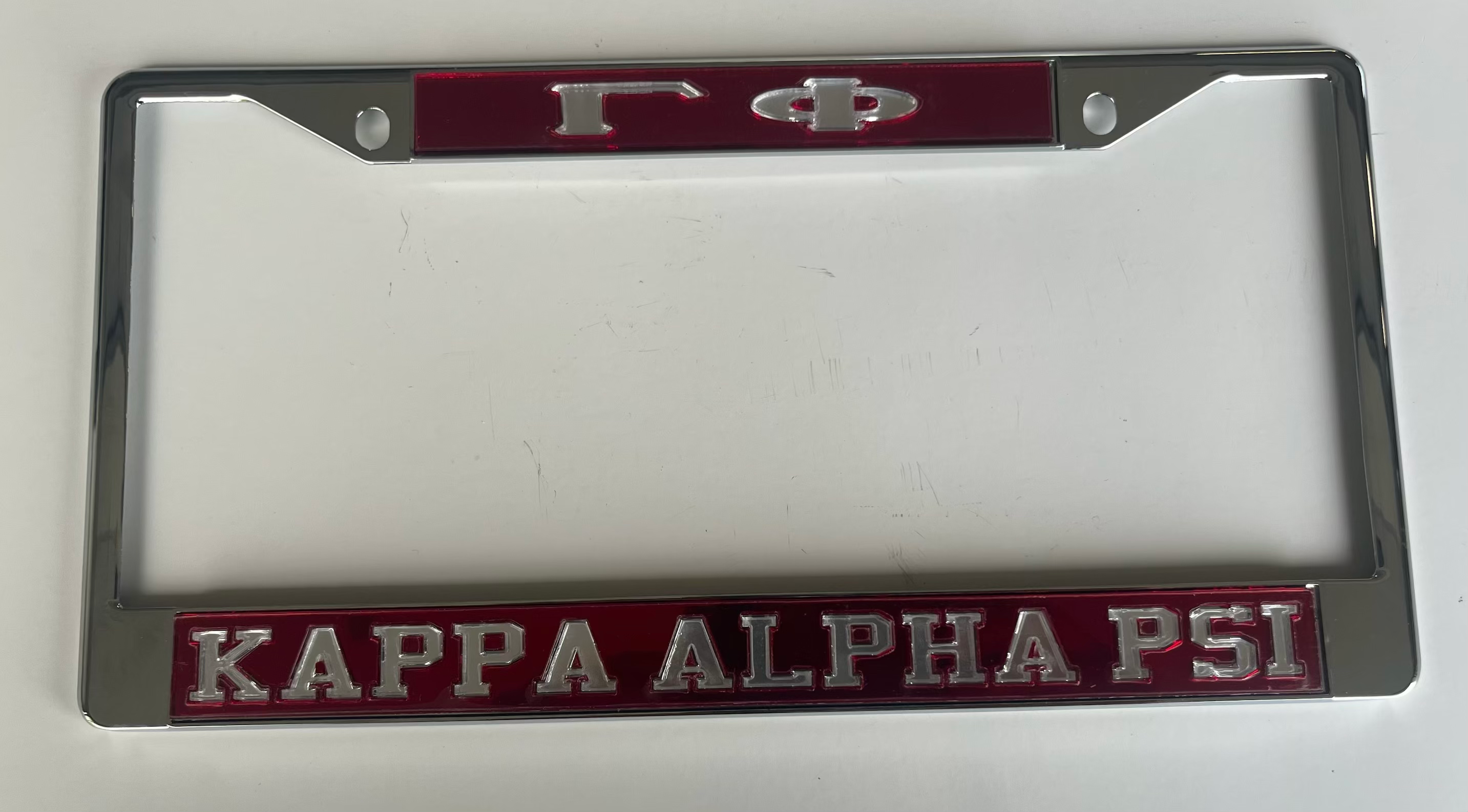 GP Kappa Alpha Psi Frame- Red Background Mirror Letters