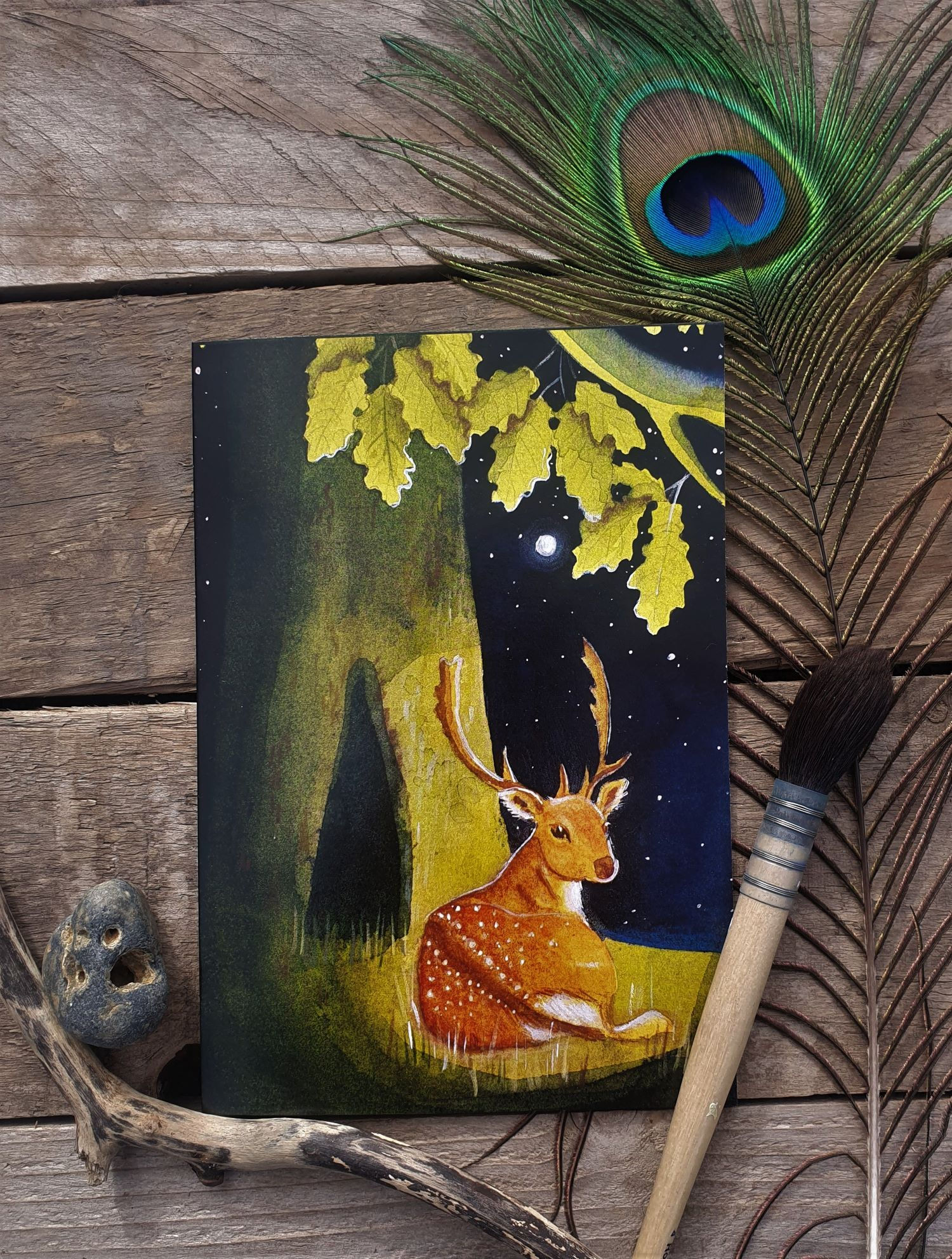 Shadows of Oak Greetings Card