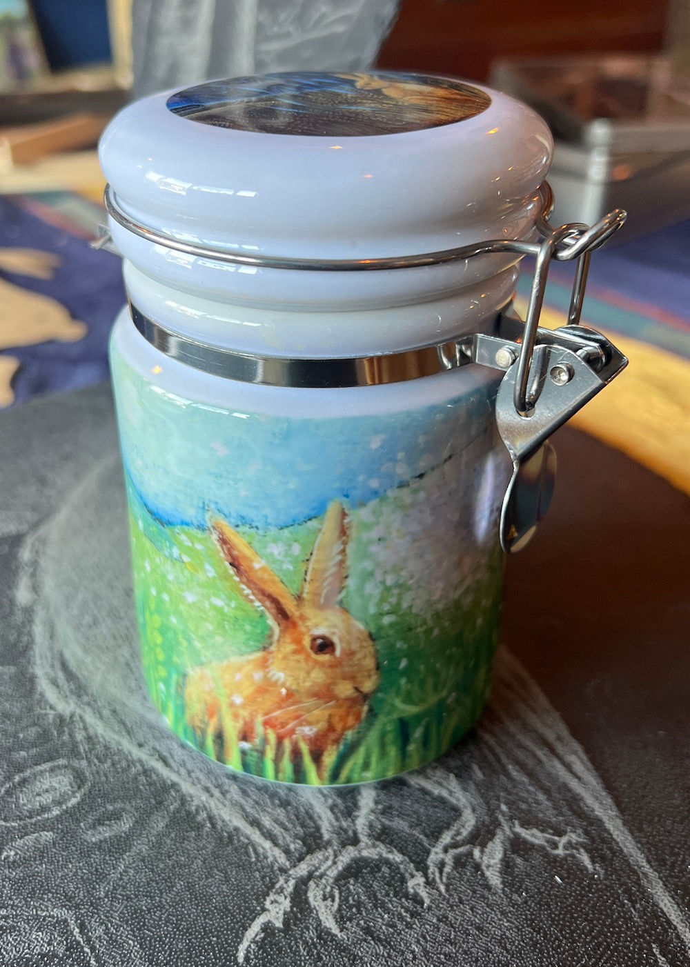 Apricot Spring Ceramic Jars - 14oz Ceramic Storage Jar with Bale Clos