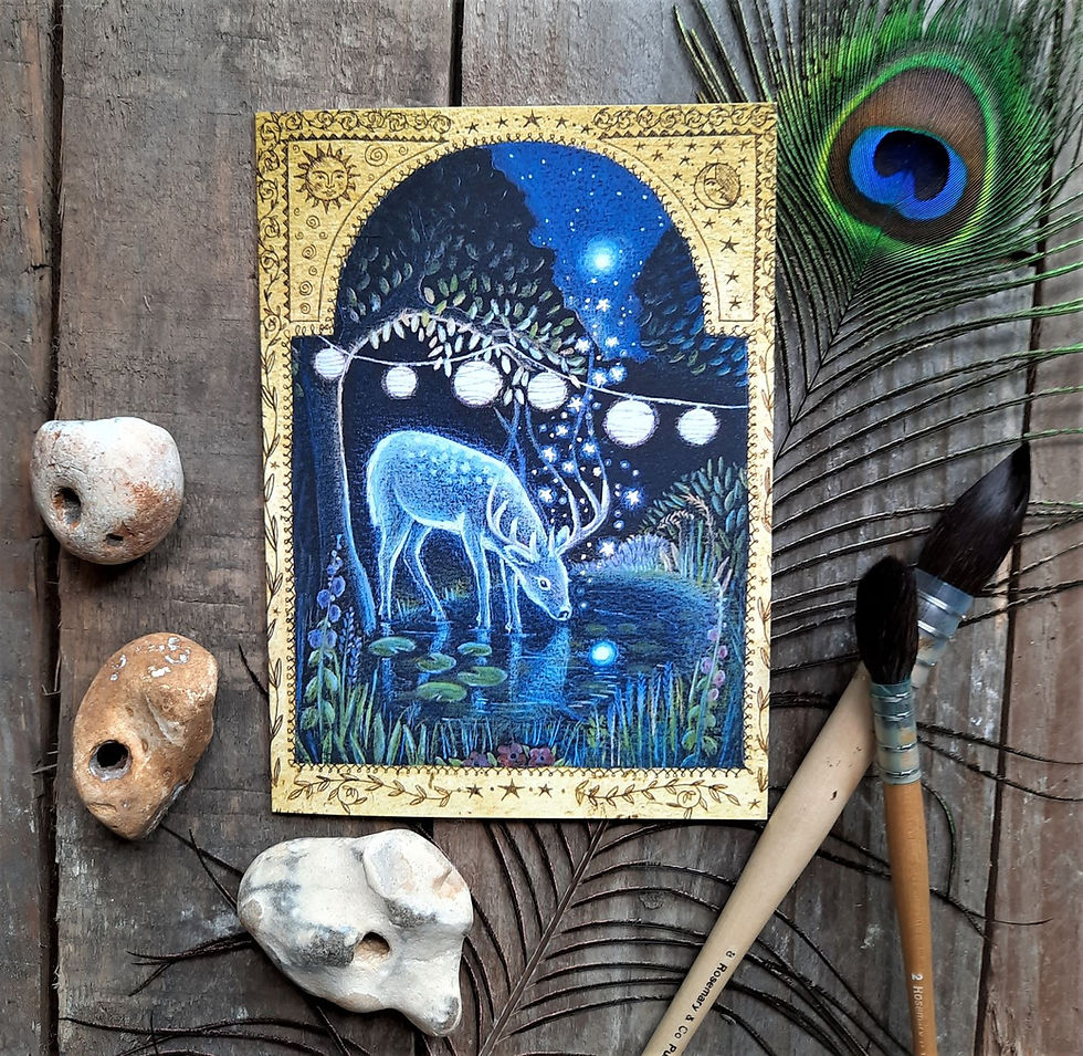 Thumbnail: Midsummer Eve at the End of the Garden Greetings Card