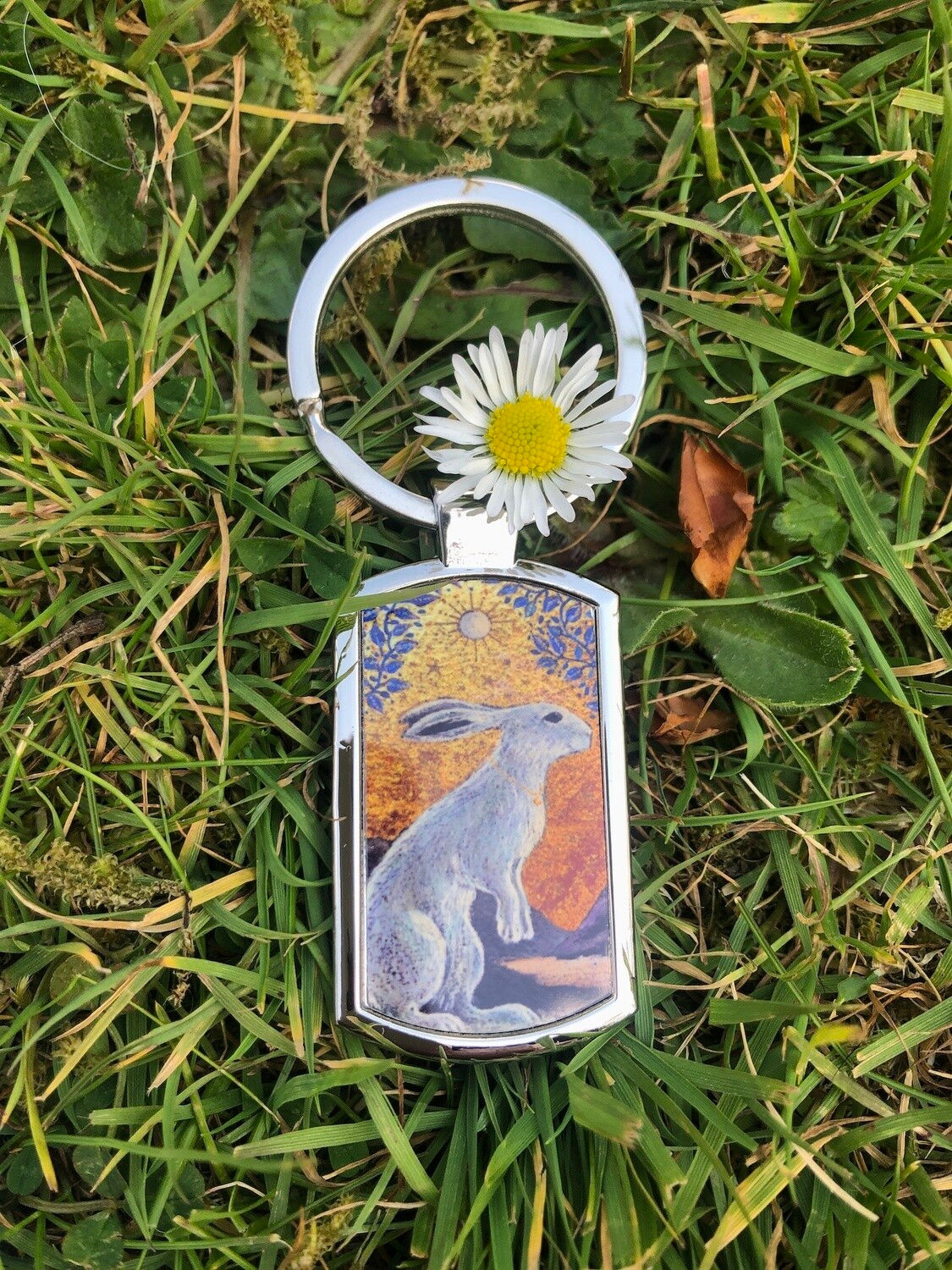 Creggan White Hare Keyring