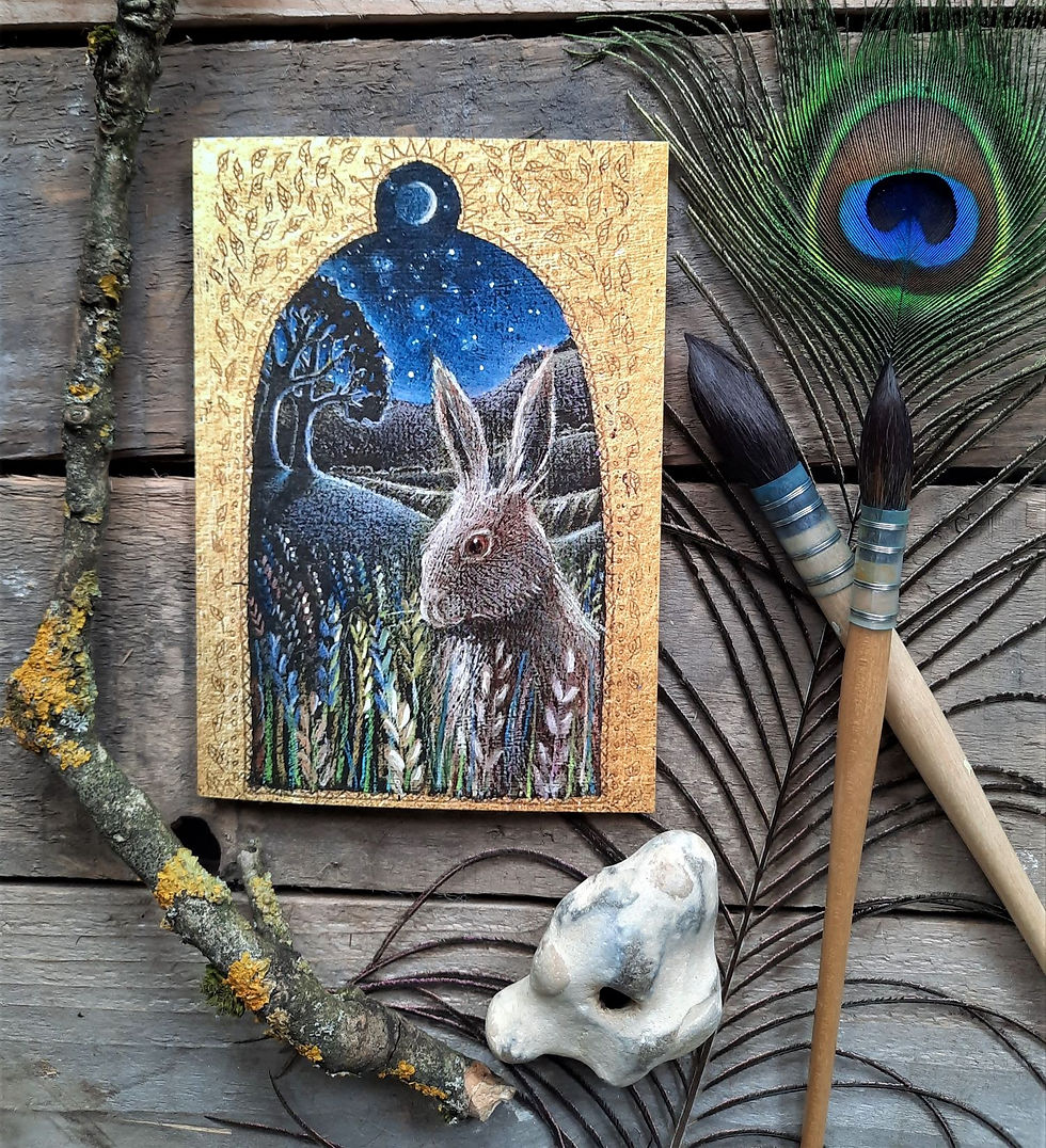Thumbnail: Silver Stag card pack pack of 5 cards by Hannah Willow