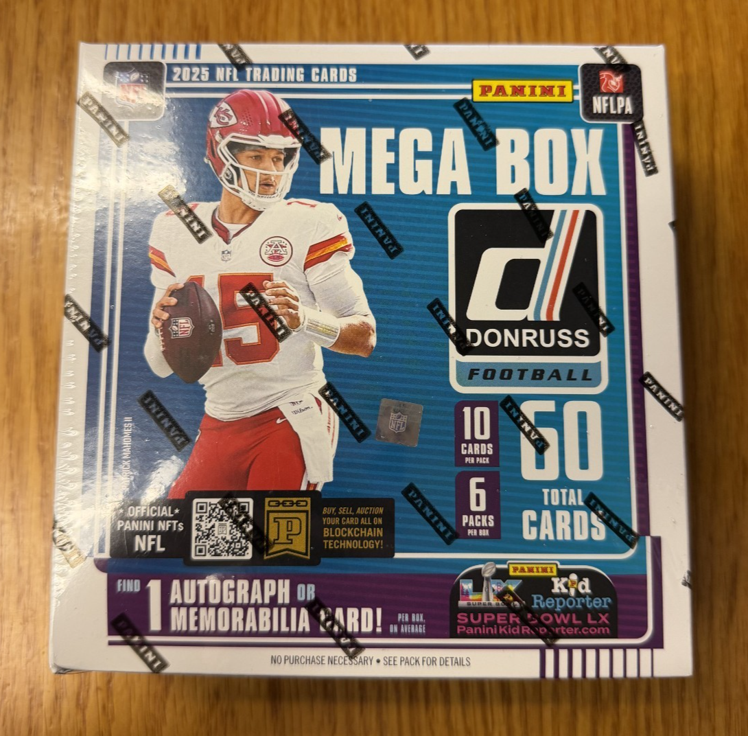 2025 Panini Donruss Football Trading Card Factory Sealed Mega Box