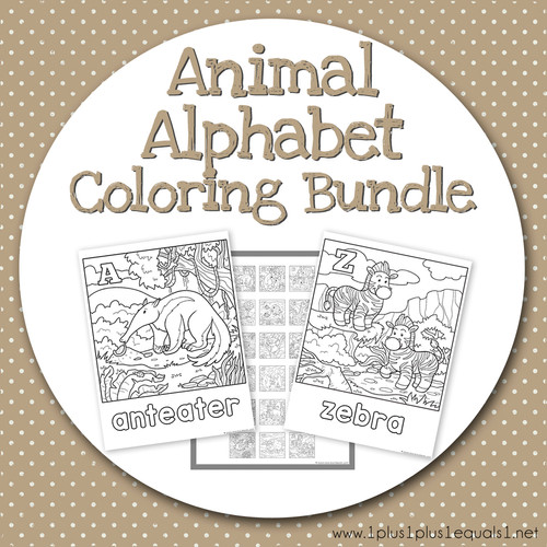 Animal Alphabet Coloring | 1+1+1=1 SHOP