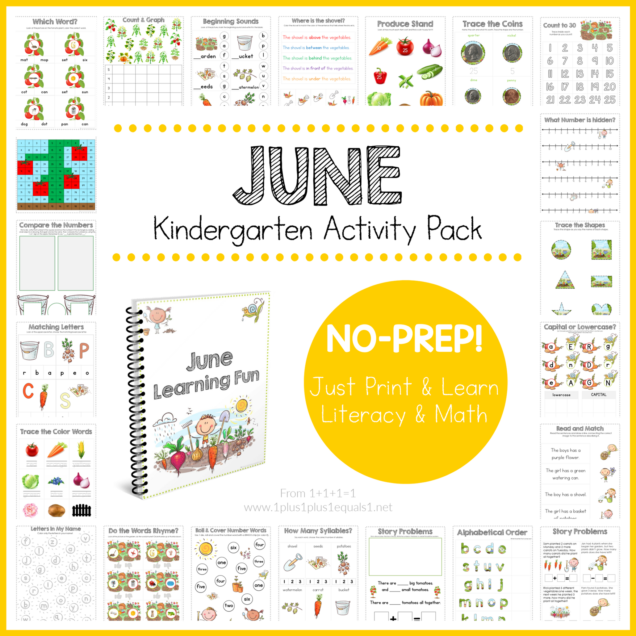 Kindergarten Monthly Activity Pack - June