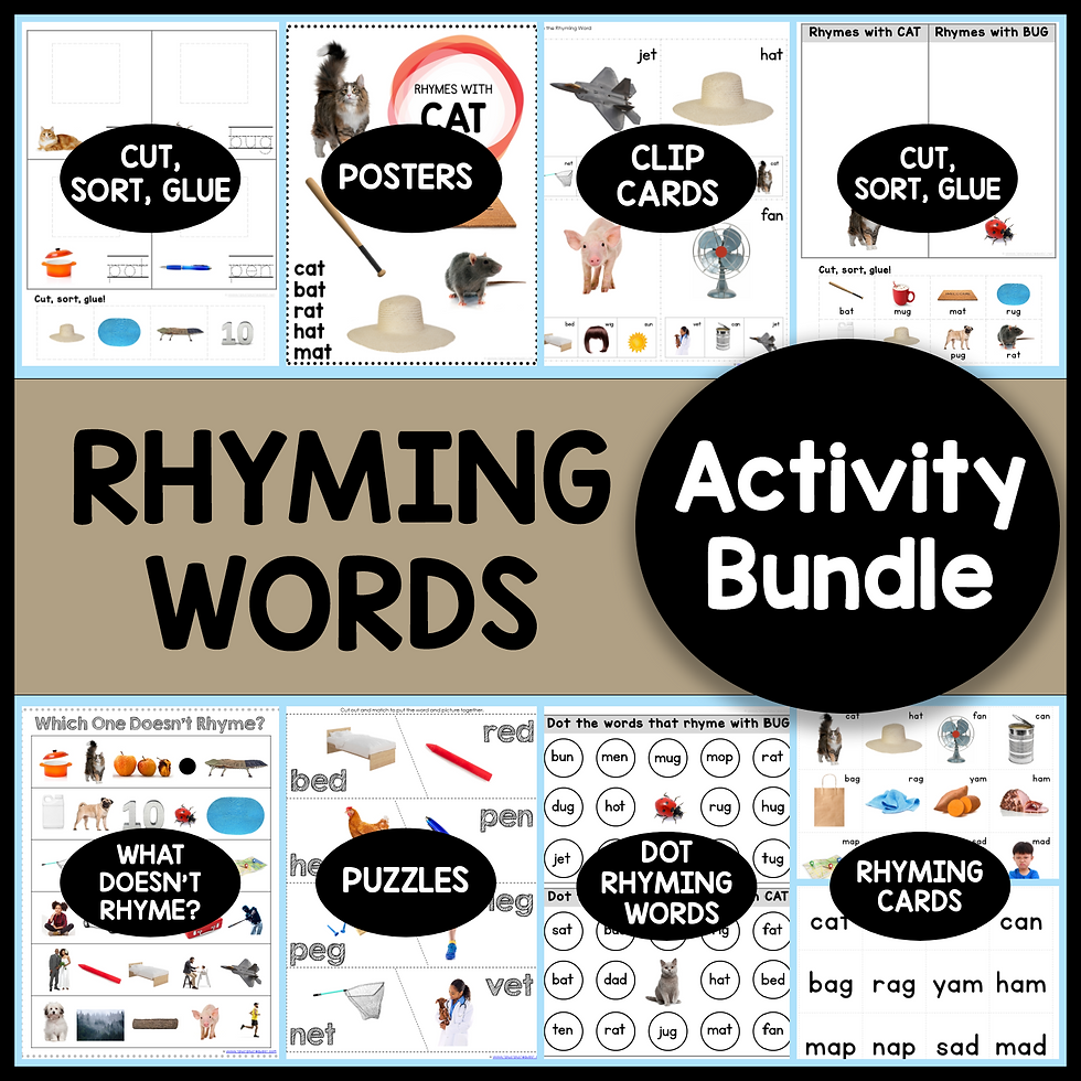 Thumbnail: Rhyming Words Activity Bundle
