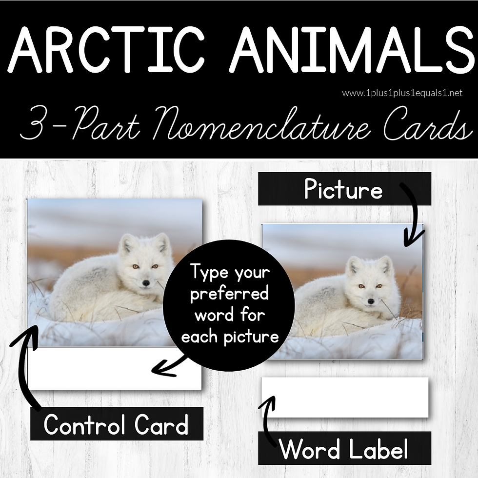 Thumbnail: Editable 3-Part Cards: Arctic Animals