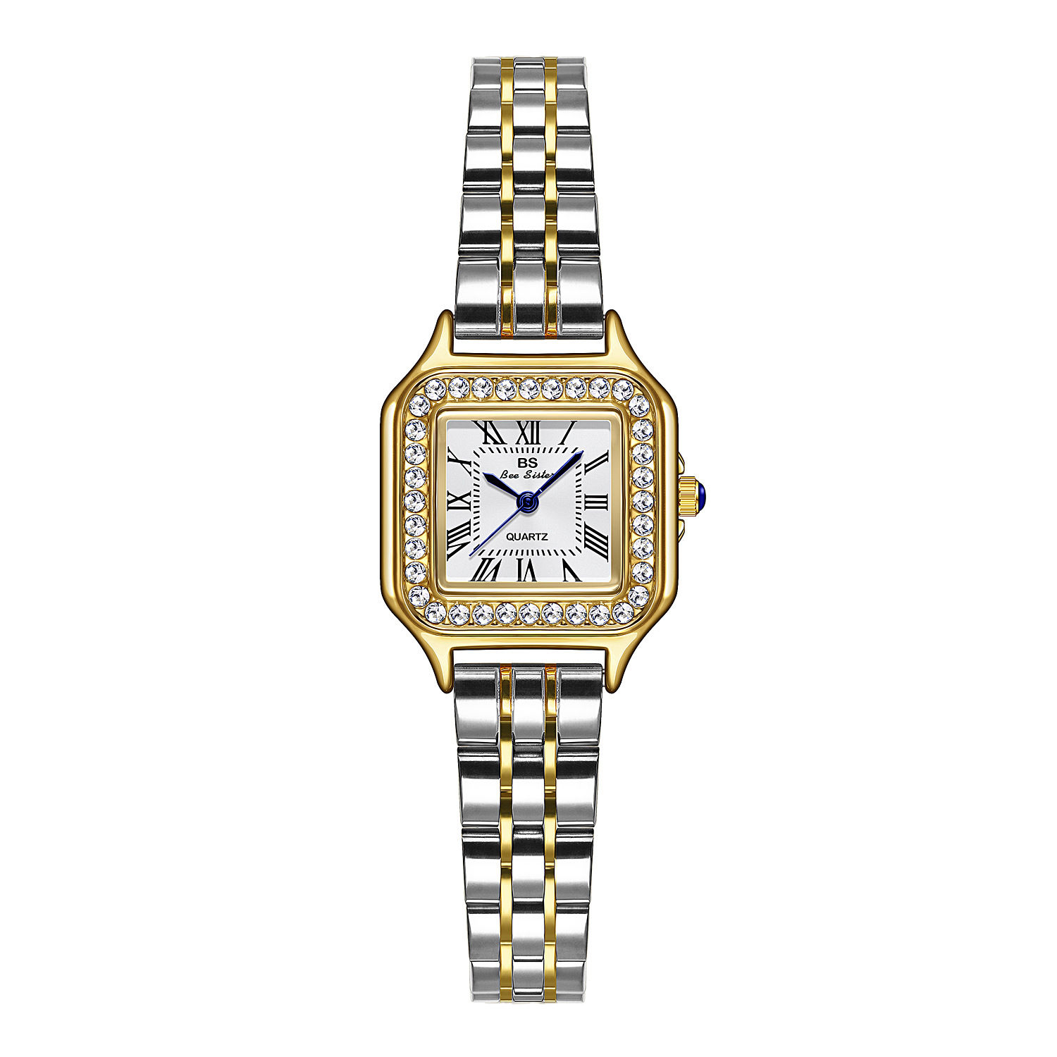 Light Luxury Women's Watches High-end Diamond Square Dial Quartz Wristwatch Gold