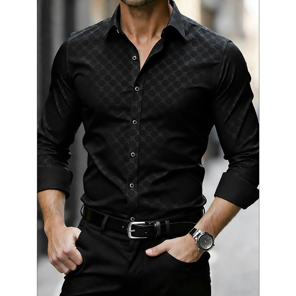 Thumbnail: FGKKS Men Black Shirt Brand New Luxury Elegant Fashion Long Sleeve Smart Casual 