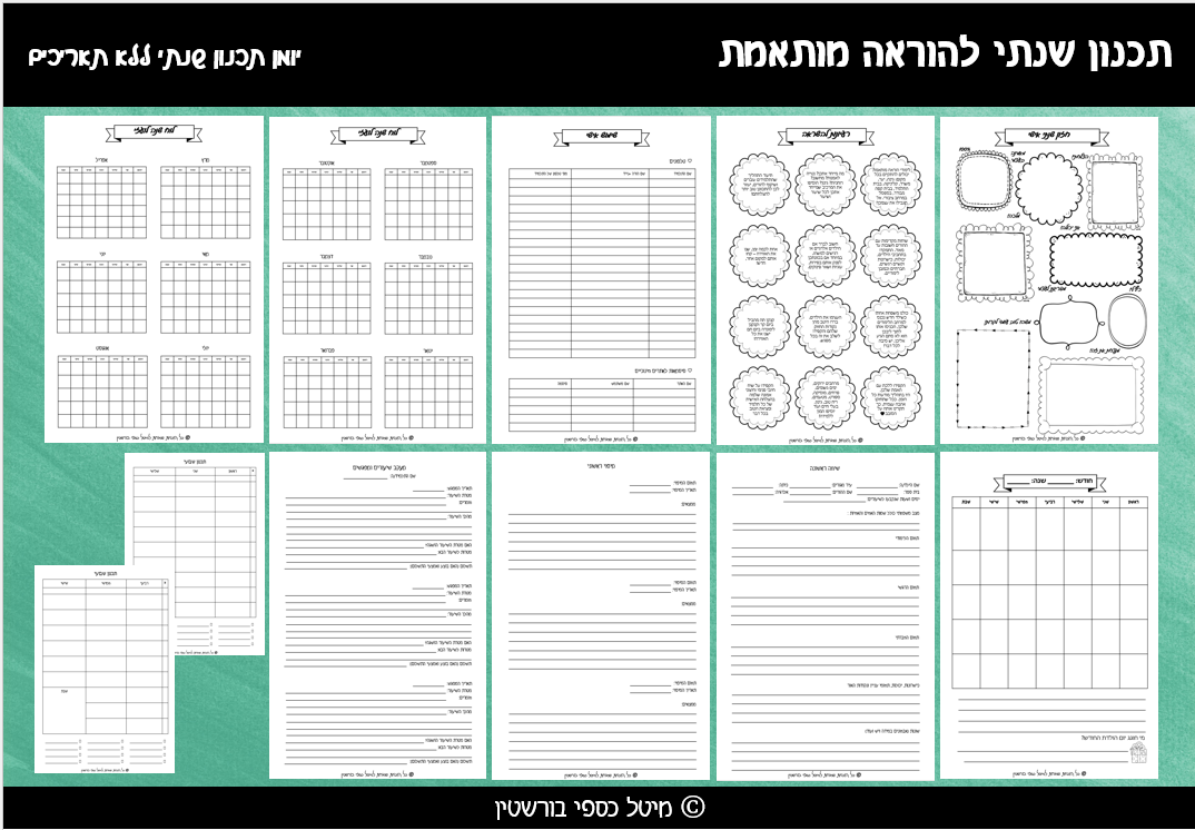 יומן שנתי למורה להוראה מותאמת
