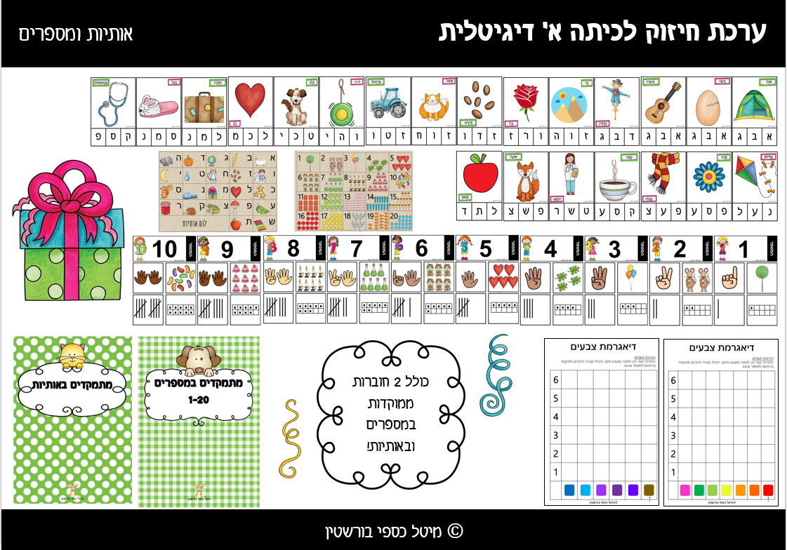 ערכת "מצליח לי!" דיגיטלית - ערכת חיזוק לכיתה א' (מספרים ואותיות)