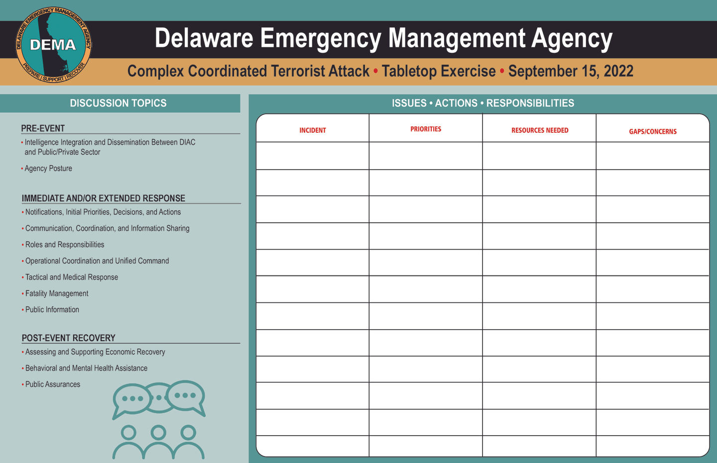 Delaware Emergency Management Agency Placement Design
