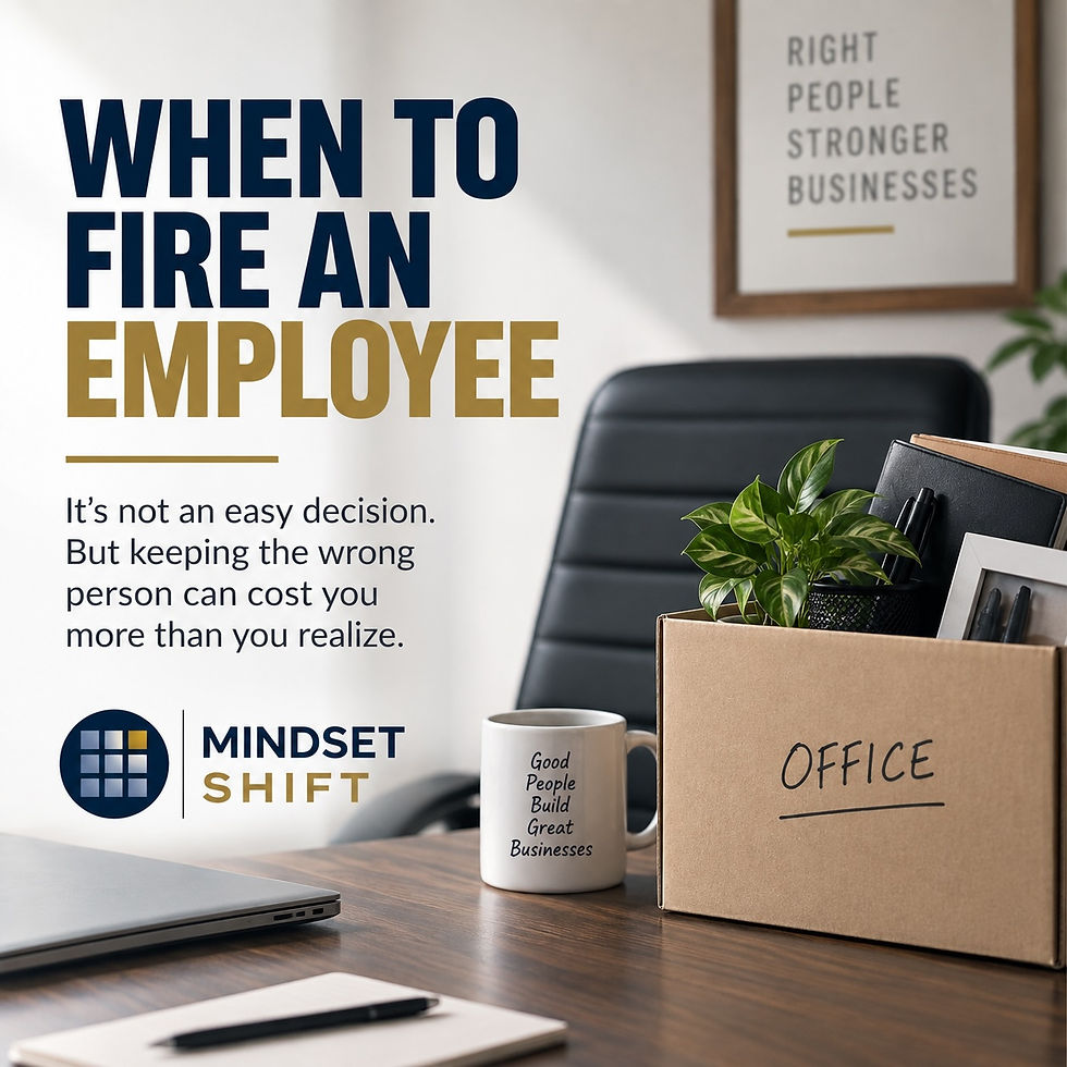Empty office chair and packed office box representing when to fire an employee and the hidden cost of keeping the wrong person.