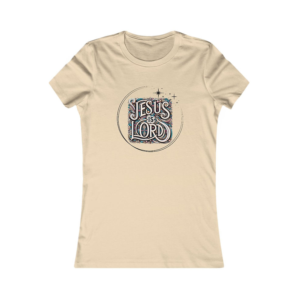 Thumbnail: Women's Tee - Decorative Jesus is Lord Graphic Faith Shirt