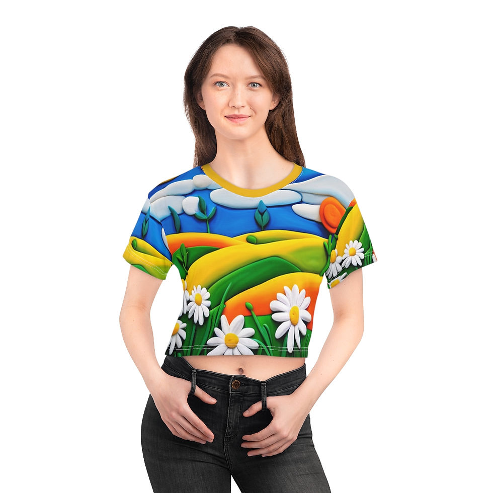 Thumbnail: Cropped Tee Field of Daisies