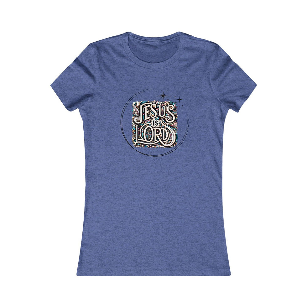 Thumbnail: Women's Tee - Decorative Jesus is Lord Graphic Faith Shirt