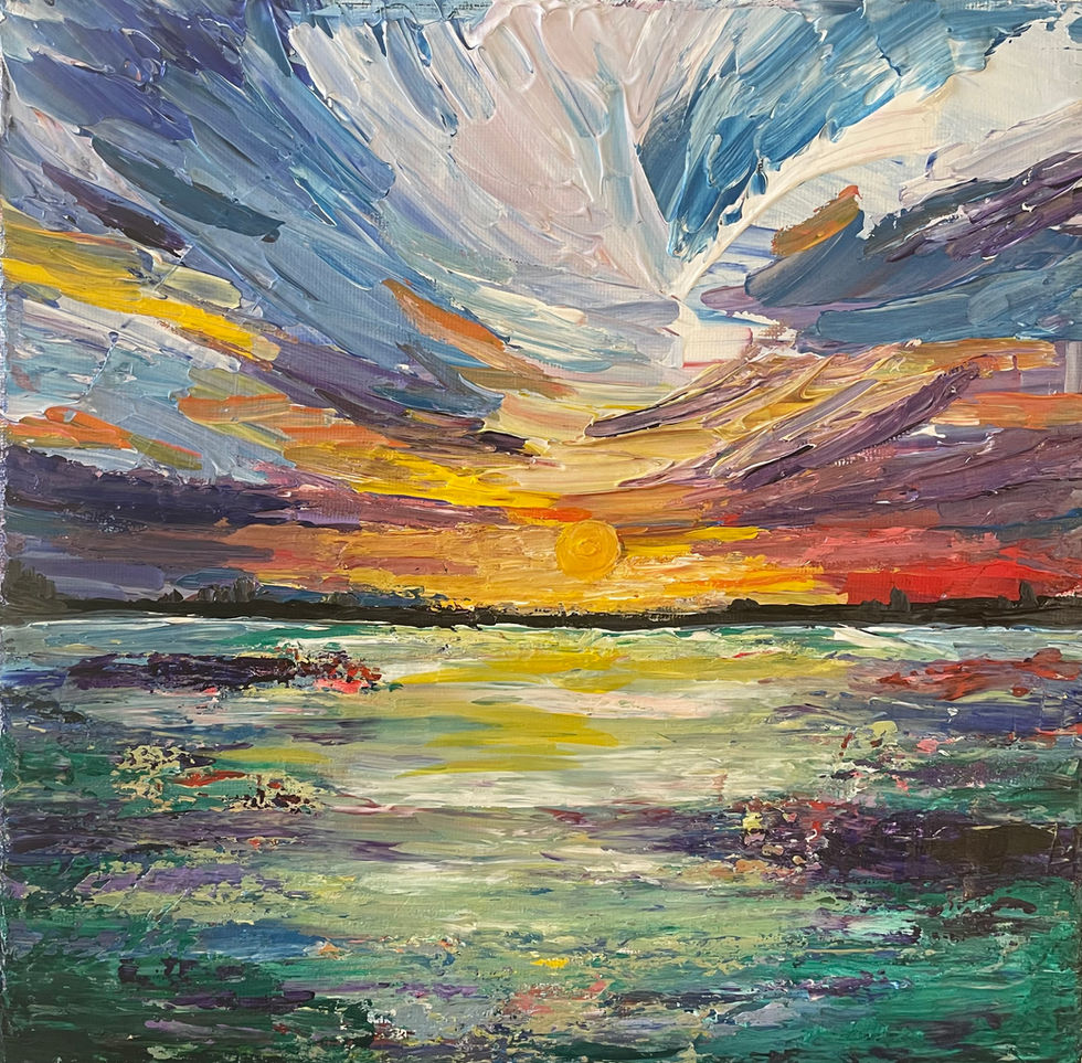 Lake Sunset over Lily Pads