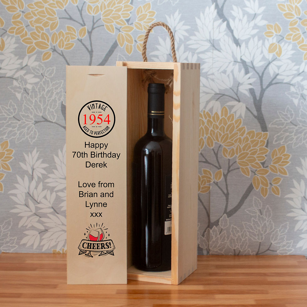 Thumbnail: Personalised Aged To Perfection Birthday Slide Up  Wine Box