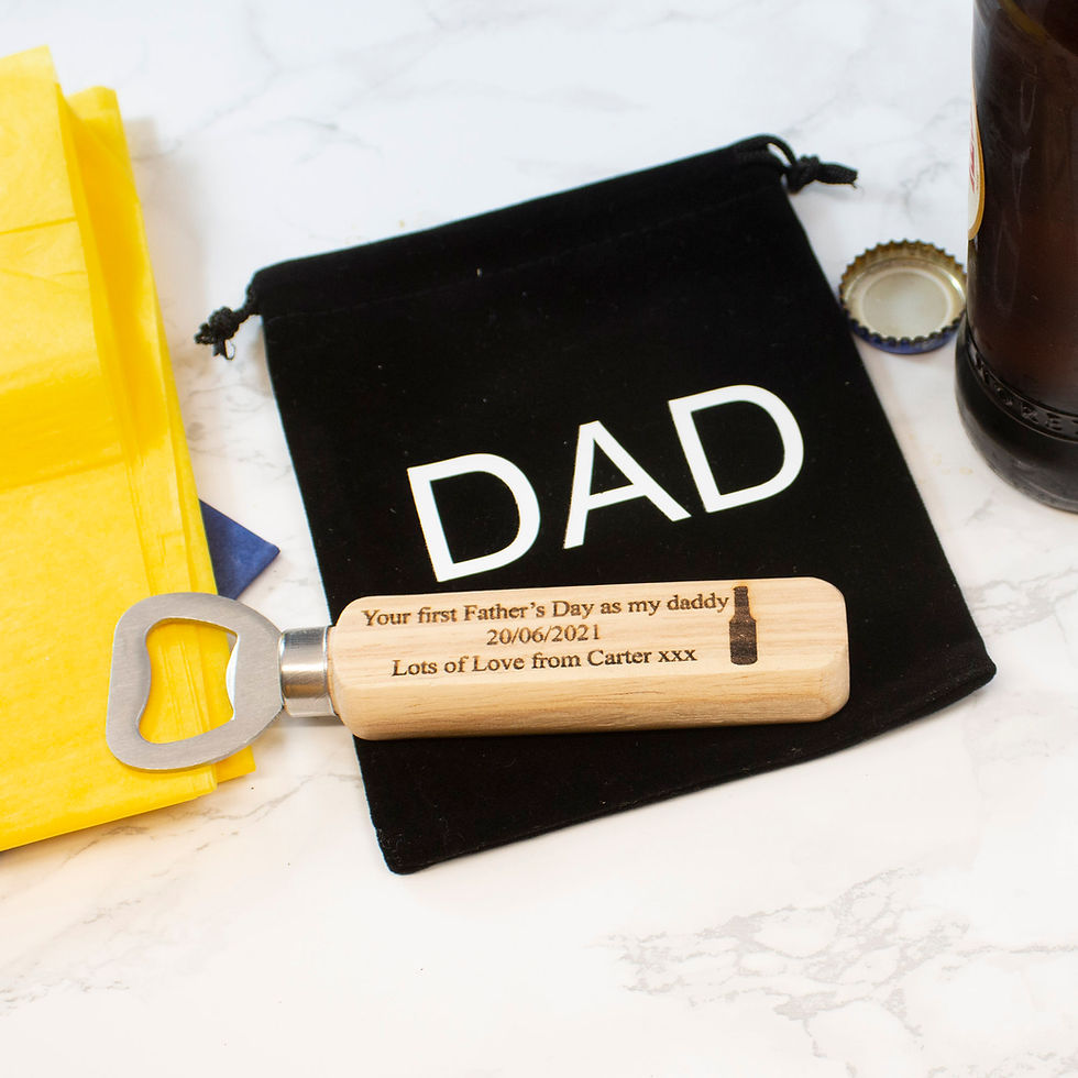 Thumbnail: Personalised Father's Day Bottle Opener and Bag