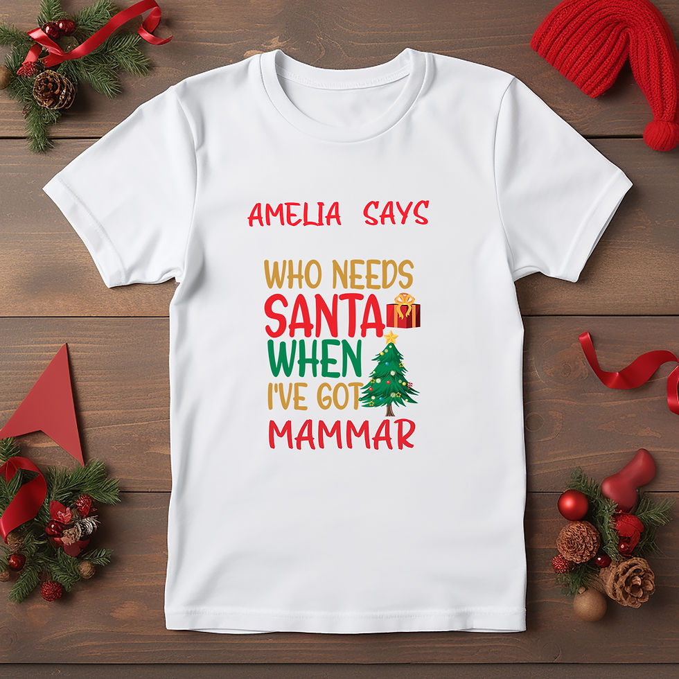 Thumbnail: Personalised Who Needs Santa When I've Got Mammar Christmas Childs T Shirt