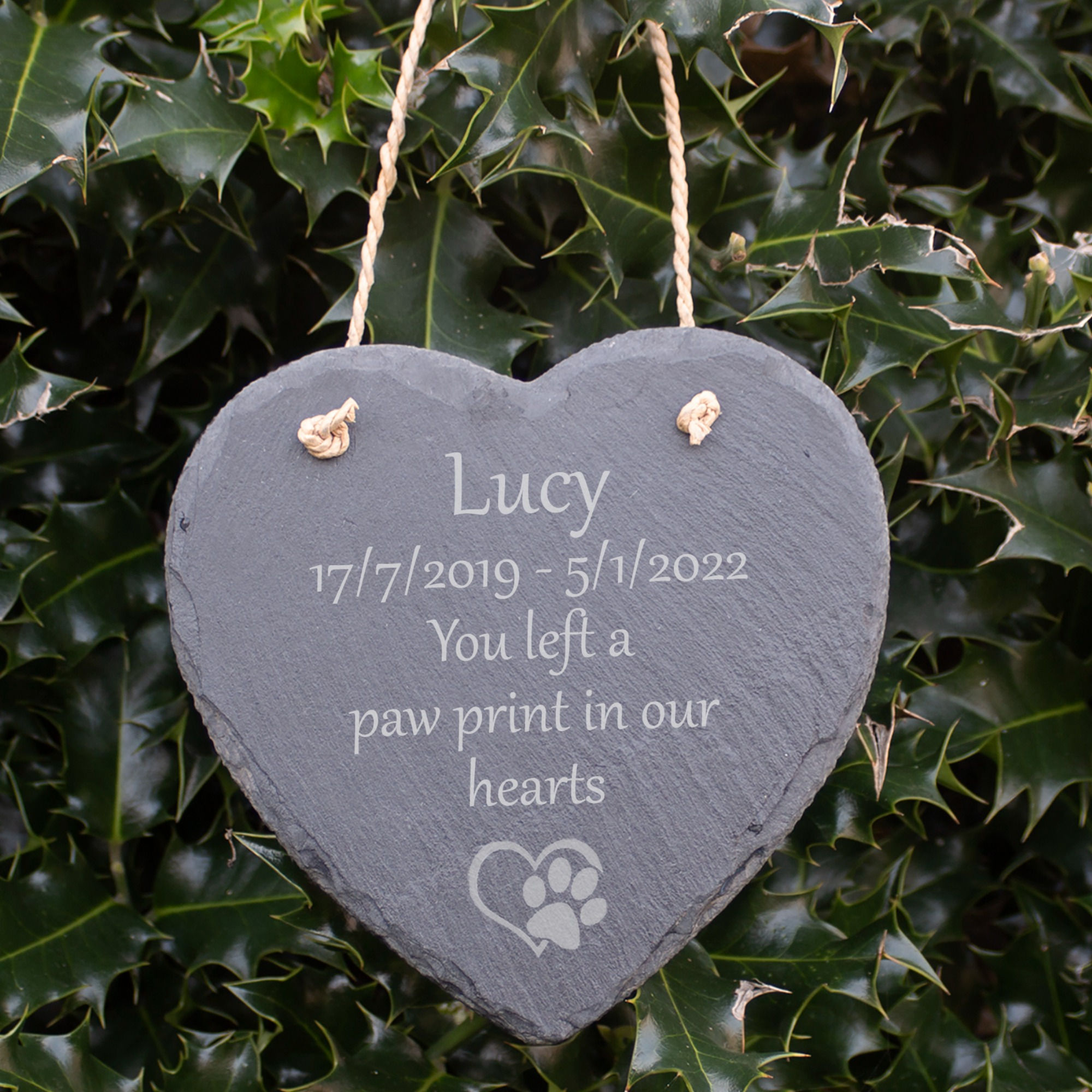 Personalised Hanging Pet Memorial Plaque