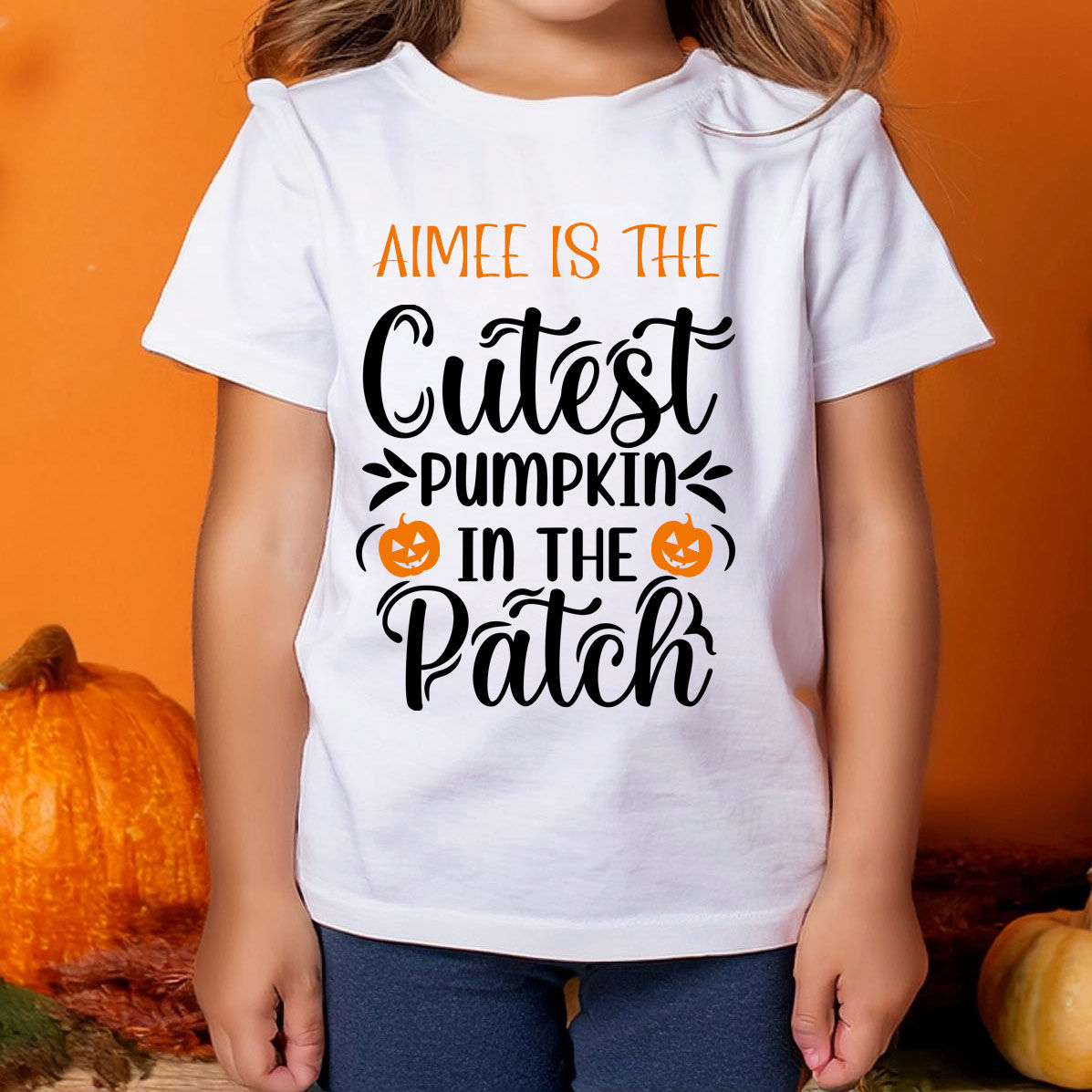 Personalised Cutest Pumpkin in The Patch T Shirt