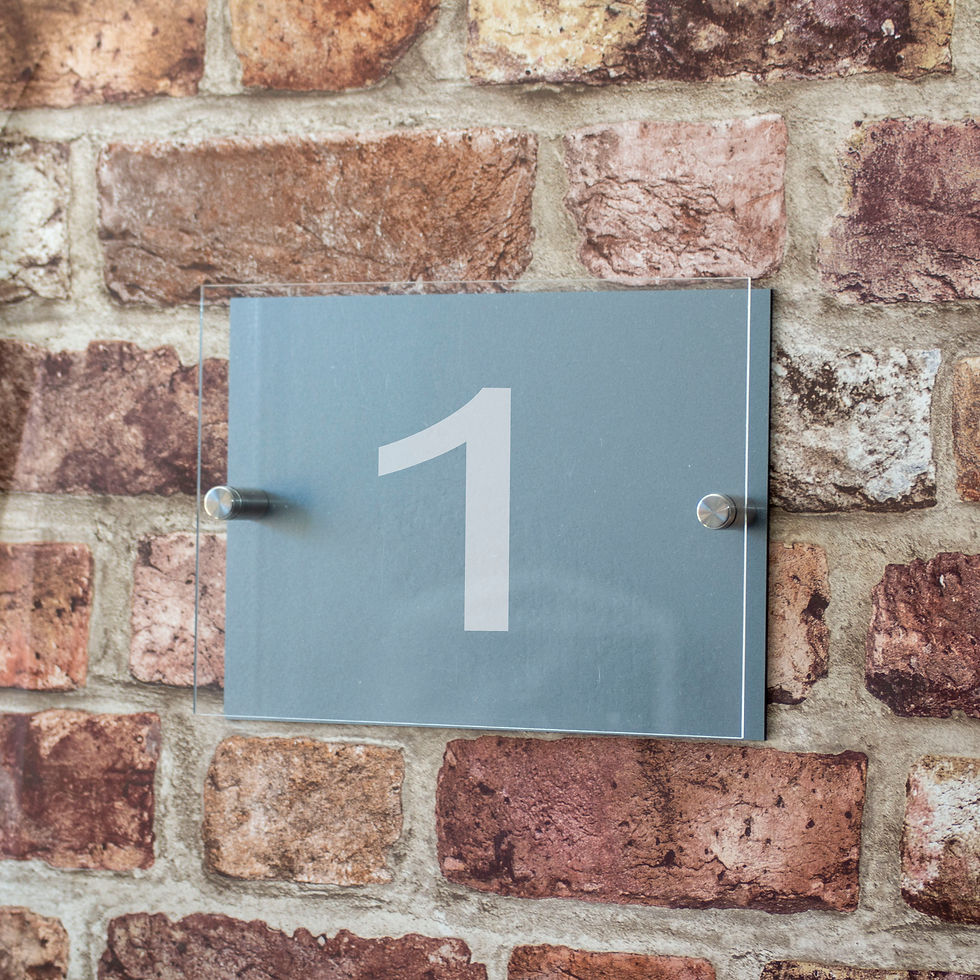 Rectangle Acrylic House Sign - Silver/Grey Backing