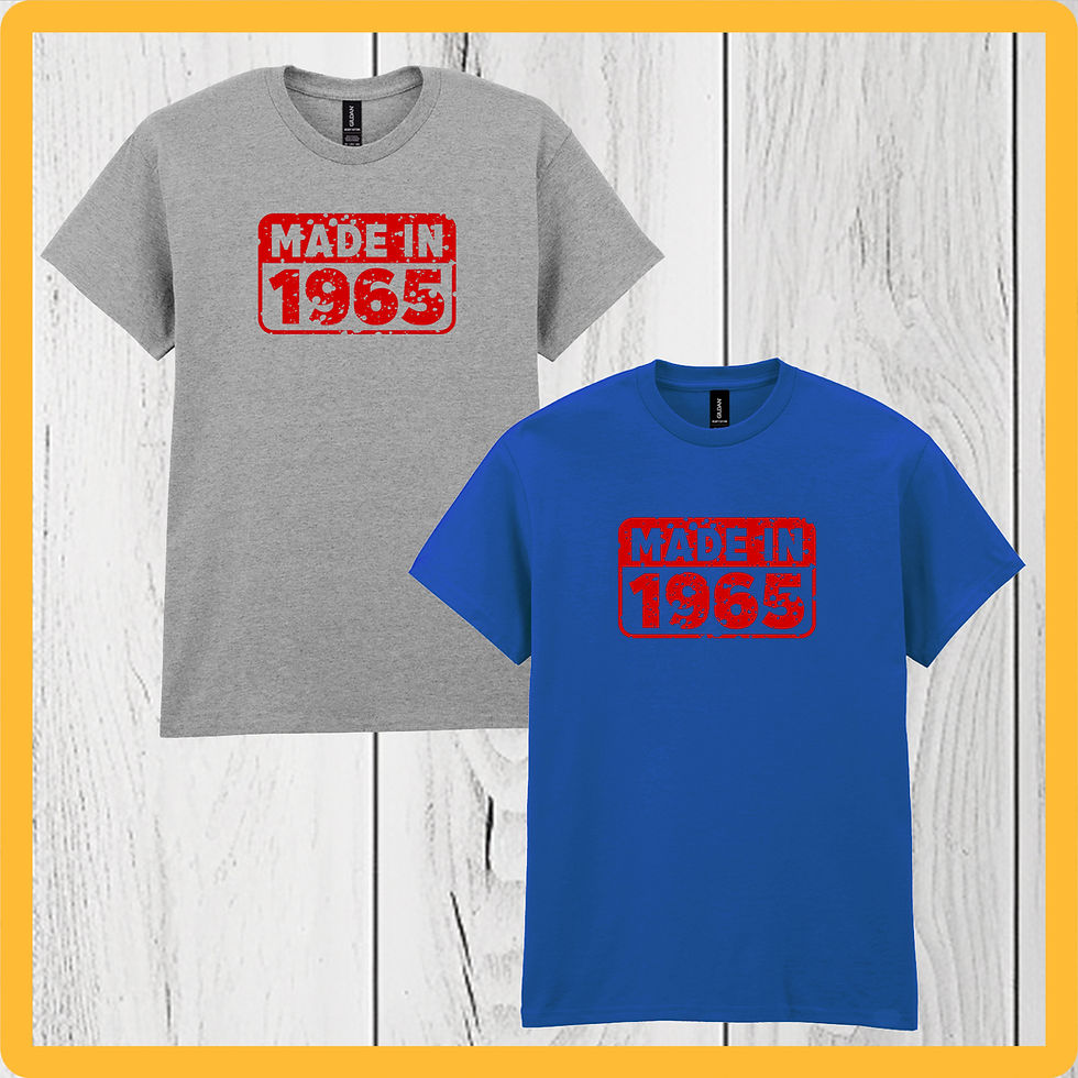 Thumbnail: Made In 1965 T Shirt, 60th Birthday Unisex, Mens, Ladies