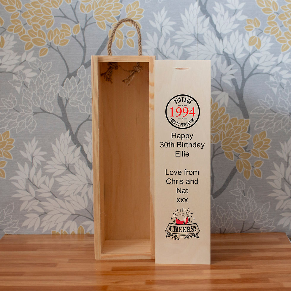Thumbnail: Personalised 30th Birthday Slide UP Wine Box